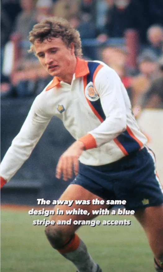 Luton Town player wearing the white Admiral away variation